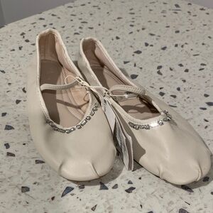 Zara Cream Embellished Flats